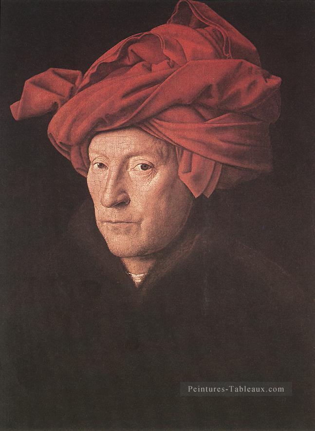 Homme dans une Renaissance Turban Jan van Eyck Peintures à l'huile